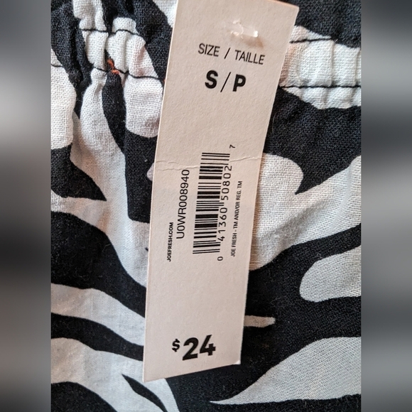 Linen blend zebra print shoulder top Size S. Oversized lightweight top - Picture 5 of 7